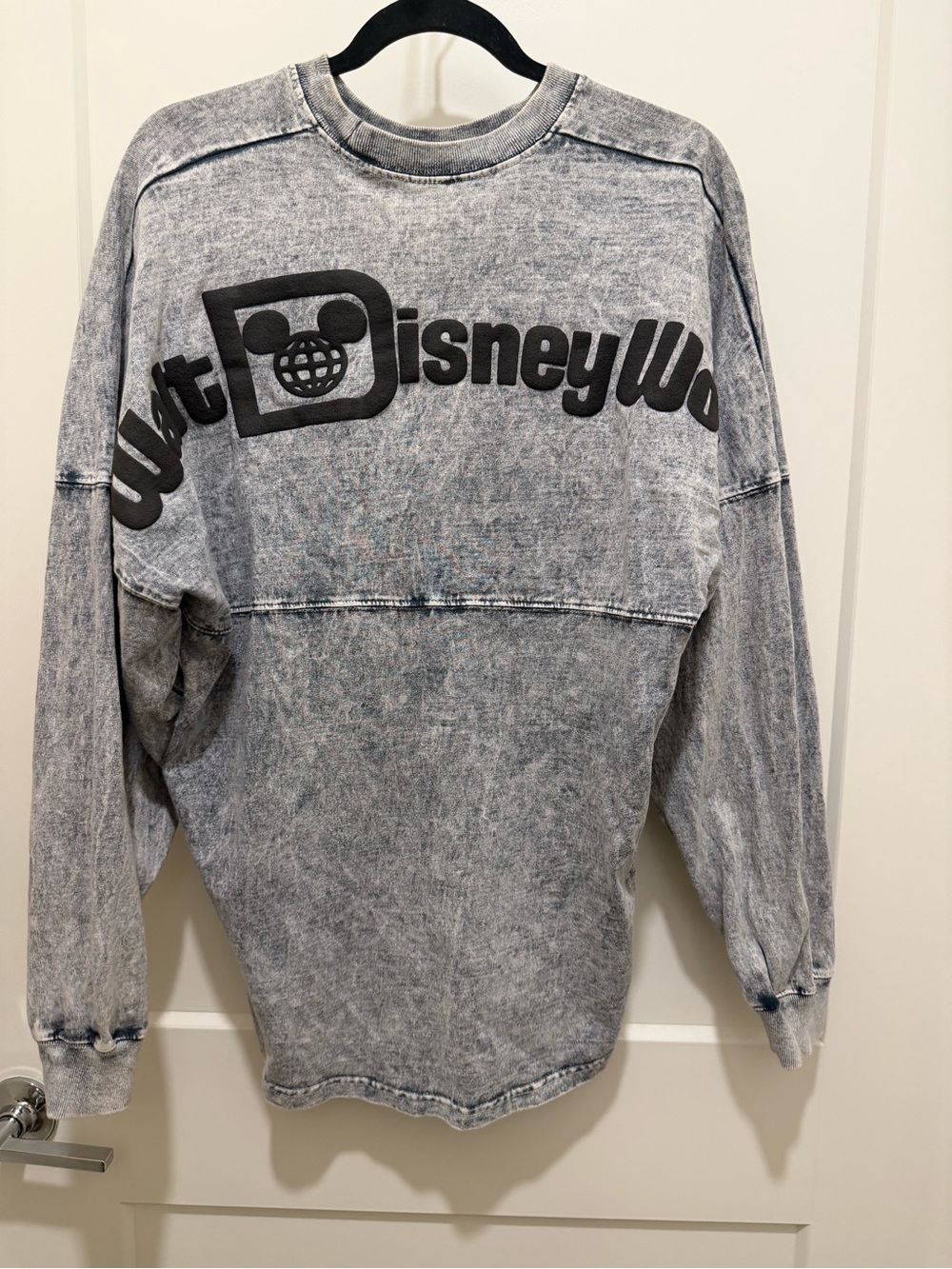 Disney Gray Acid-Wash  Sweatshirt with Black Logo